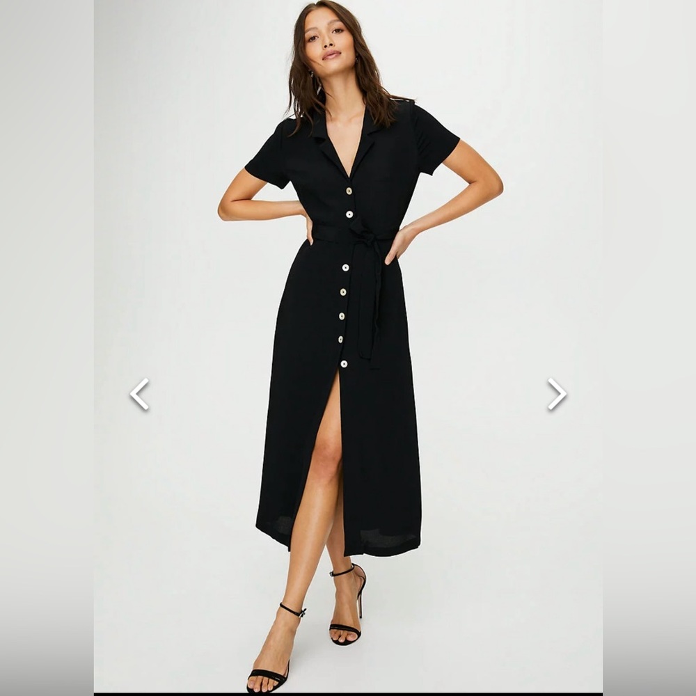 Aritzia Wilfred Shirt Dress Black XXS